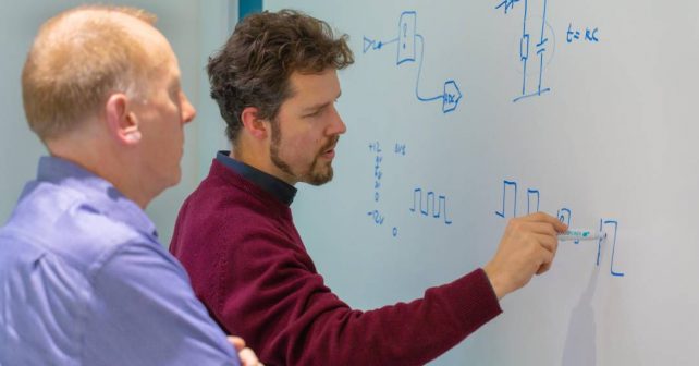A PCB designer discusses a PCB design